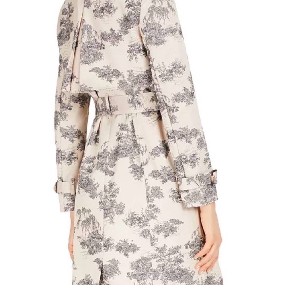 INC International Concepts Cream and Black Trench Coat